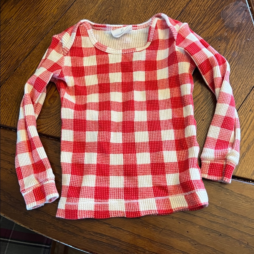 Spearmint Love Organic Waffle 2-Piece Set, Red Plaid - Picture 3 of 5